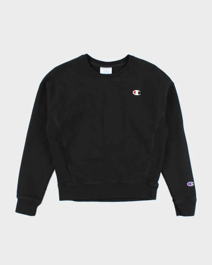 Vintage 2000's Champion Plain Black Sweatshirt - S sold by Rokit