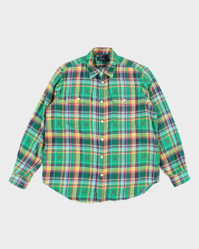 MNML Loose Woven Flannel Shirt Green/Black | Parallel