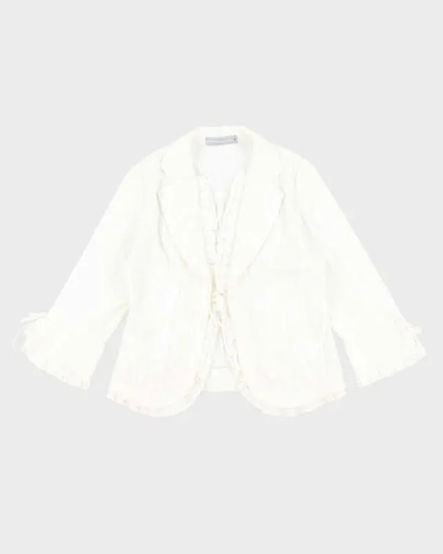 Vintage Anthea Crawford Ruffle Tie-Up Blouse - M sold by Rokit