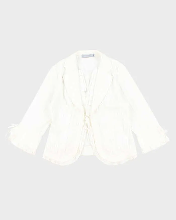 Vintage Anthea Crawford Ruffle Tie-Up Blouse - M sold by Rokit