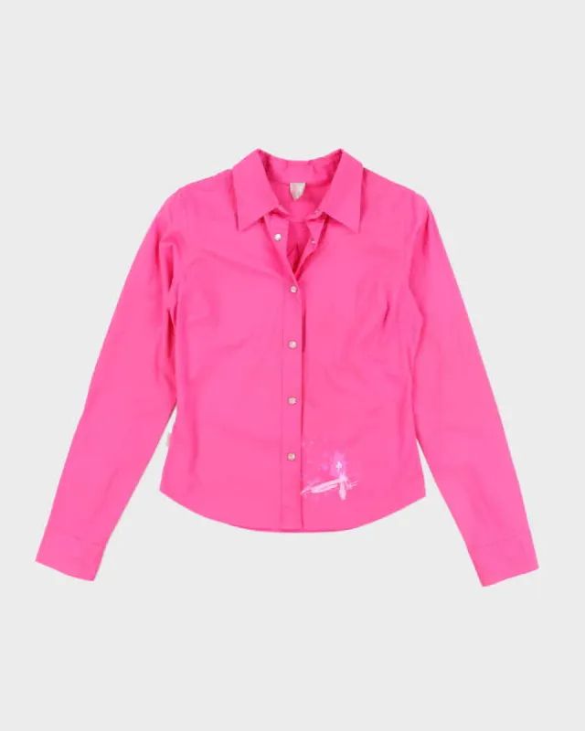 Y2k 00s Red Dragon Pink Shirt - S sold by Rokit