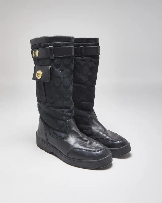Coach Monogram Black Boots - UK6 sold by Rokit