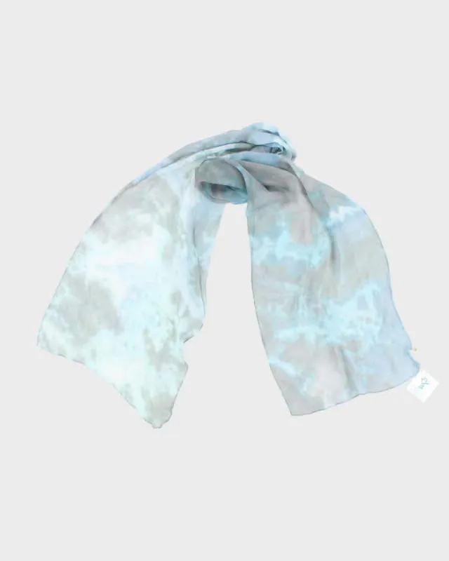Handmade Blue Sheer Silk Scarf sold by Rokit
