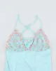 Y2k 00s La Vie En Rose Blue Slip Dress - M sold by Rokit