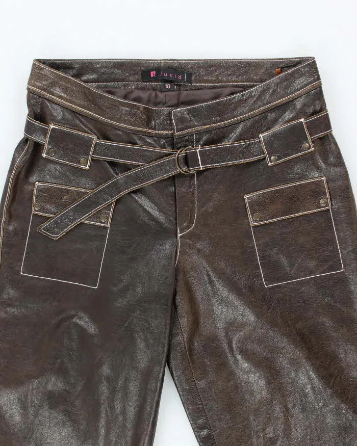 Vintage 90s Lucid Brown Leather Trousers - W32 L33 sold by Rokit product image thumbnail 3