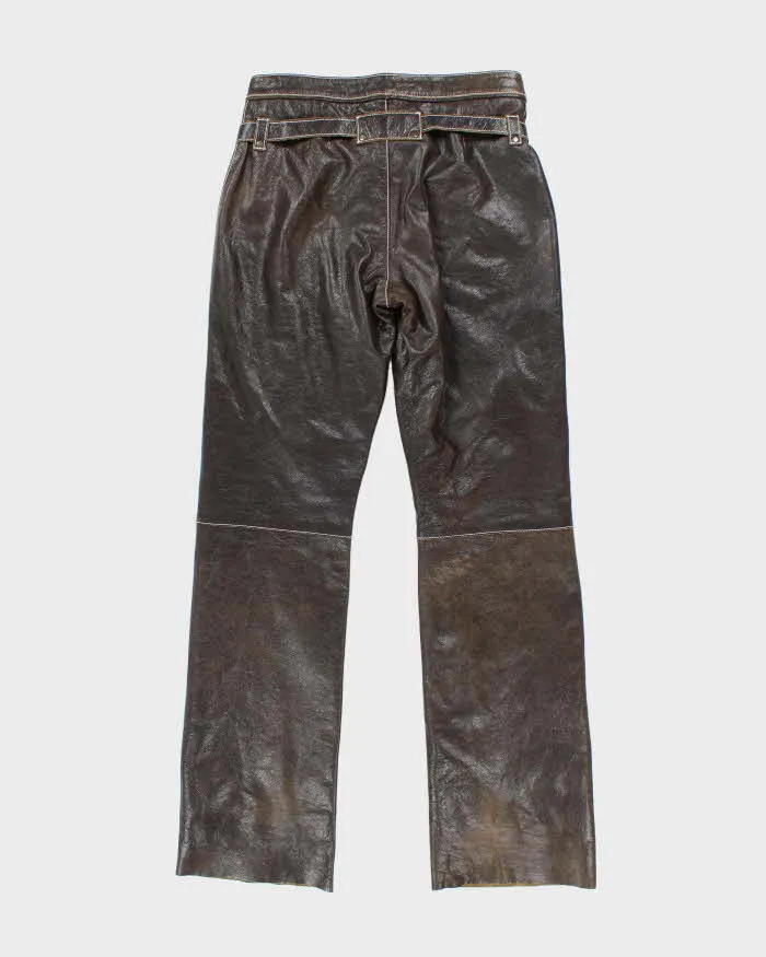 Vintage 90s Lucid Brown Leather Trousers - W32 L33 sold by Rokit product image thumbnail 2