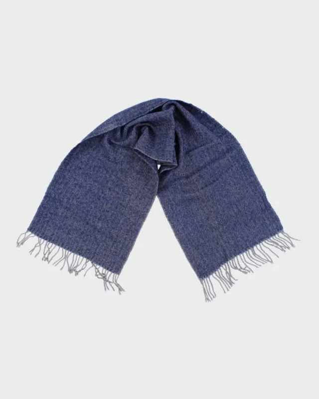 Vintage Blue Wool Scarf sold by Rokit
