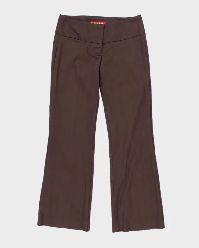 Y2k 00s Guess Brown Suit Trousers - W30 L30 sold by Rokit