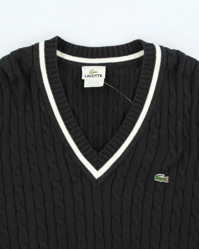 Vintage 90's Lacoste V-Neck Cable Knit Jumper - L sold by Rokit product image thumbnail 3