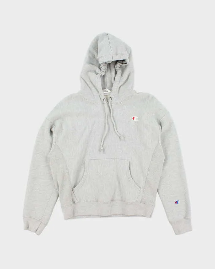 Y2k 00s Champion Grey Reverse Weave Hoodie - M sold by Rokit