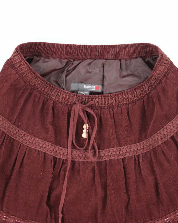 Y2k 00s Corduroy Tiered Skirt - M sold by Rokit product image thumbnail 3
