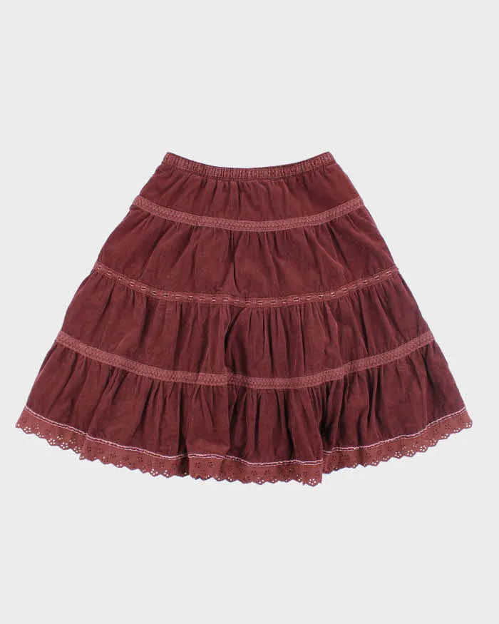 Y2k 00s Corduroy Tiered Skirt - M sold by Rokit product image thumbnail 2