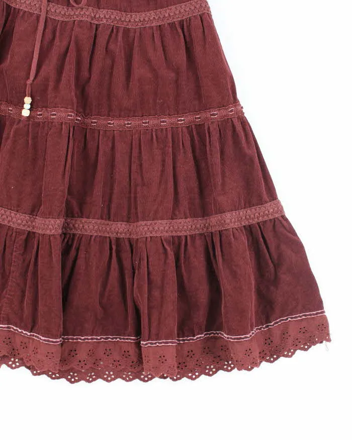 Y2k 00s Corduroy Tiered Skirt - M sold by Rokit product image thumbnail 4