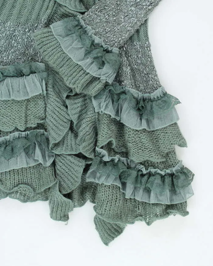 Vintage Y2k 00s Granoriente Ruffle Cardigan - M sold by Rokit product image thumbnail 4