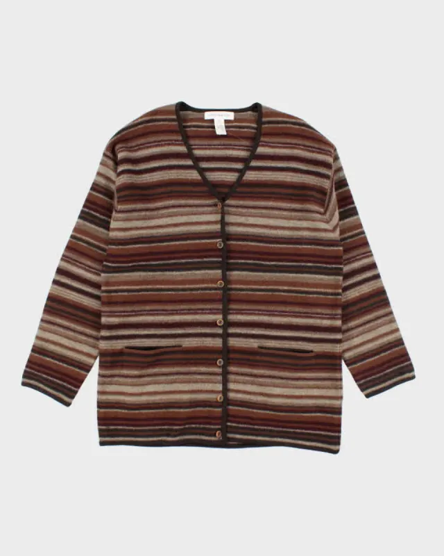 Vintage 90s Jones New York Stripe Wool Cardigan - M sold by Rokit