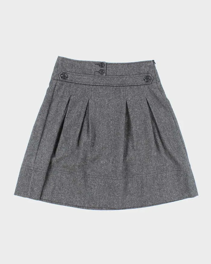 Vintage Benetton Wool & Silk Blend Pleated Grey Skirt - S sold by Rokit product image thumbnail 2