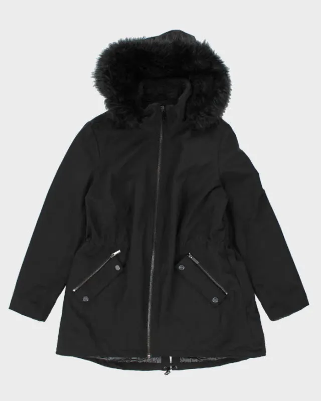 DKNY Black Hooded Coat - XL sold by Rokit