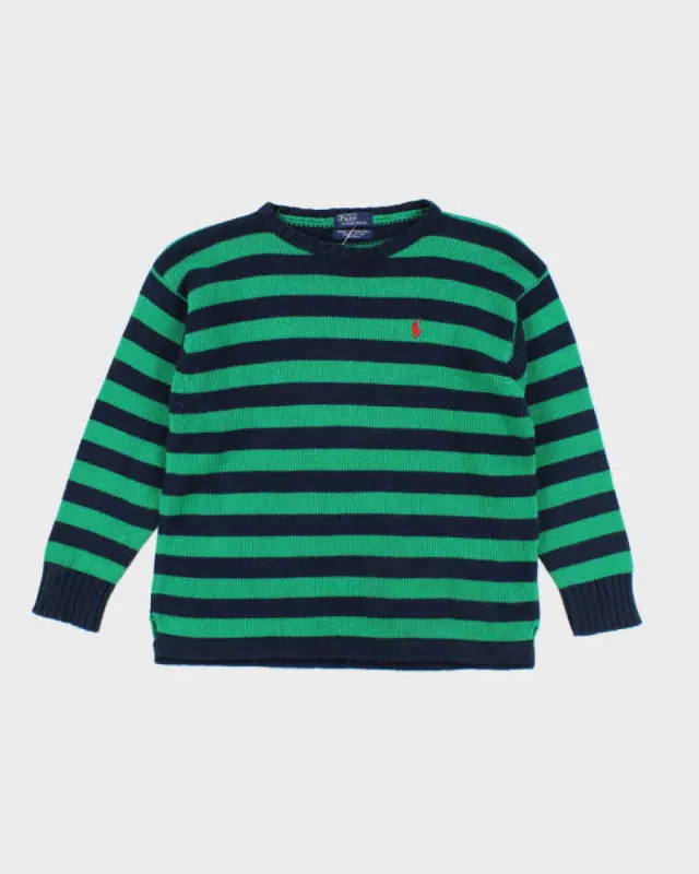 Vintage Polo By Ralph Lauren Striped Knit Jumper - S sold by Rokit