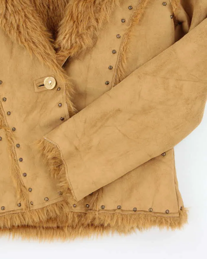 Vintage Y2k 00s Au Leiu Faux Suede Fur Lined Studded Jacket - S sold by Rokit product image thumbnail 4