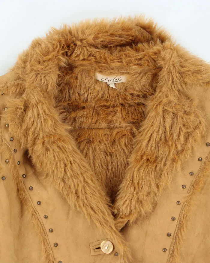 Vintage Y2k 00s Au Leiu Faux Suede Fur Lined Studded Jacket - S sold by Rokit product image thumbnail 3