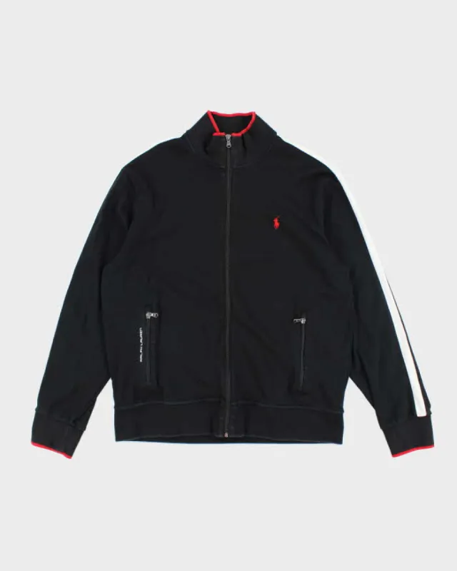 Ralph Lauren Black Zip-up Jumper - L sold by Rokit