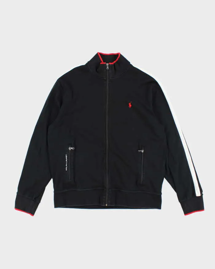 Ralph Lauren Black Zip-up Jumper - L sold by Rokit