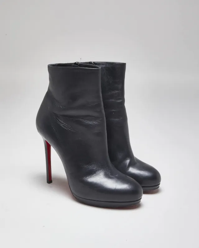 Christian Louboutin Black Heeled Ankle Boots - UK6 sold by Rokit