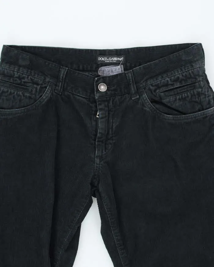 Vintage Dolce & Gabbana Black Corduroy Trousers - W32 L29 sold by Rokit product image thumbnail 3
