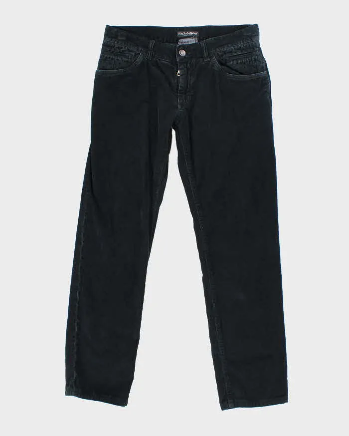 Vintage Dolce & Gabbana Black Corduroy Trousers - W32 L29 sold by Rokit