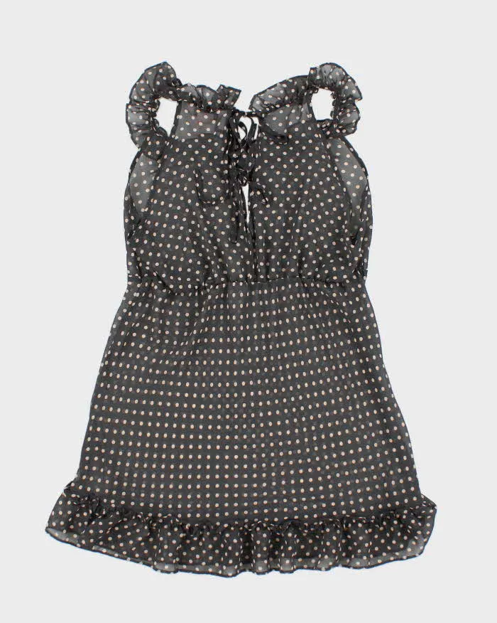 Vintage Y2k 00s La Vie En Rose Polka Dot Mesh Top - M sold by Rokit product image thumbnail 2