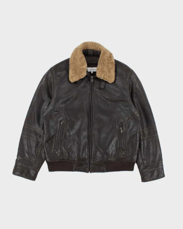 Calvin Klein Faux Leather Jacket - M sold by Rokit