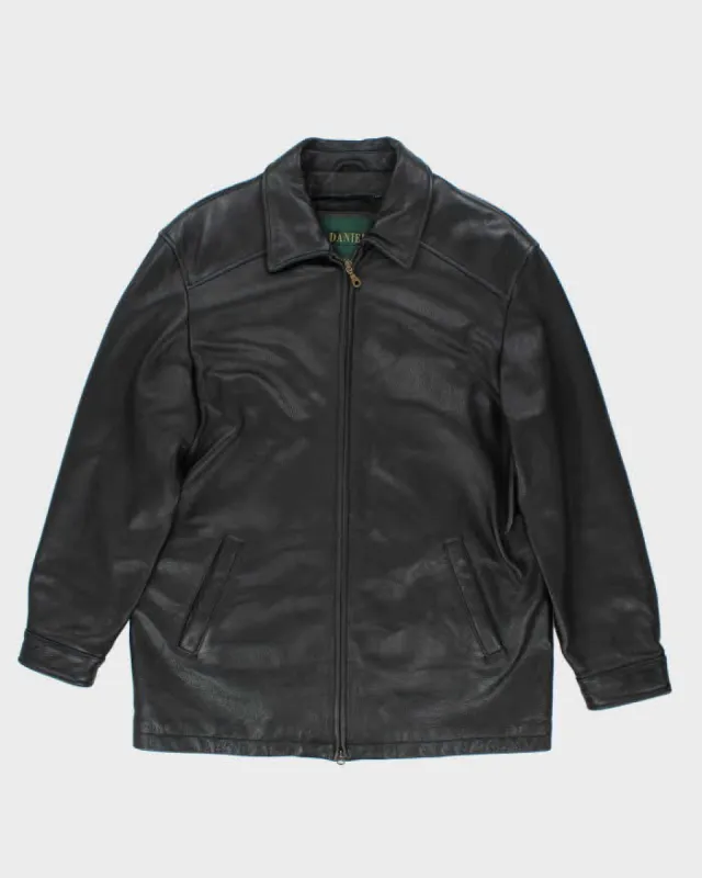 Vintage 90's Danier Heavyweight Oversized Leather Zip Up Jacket - L sold by Rokit