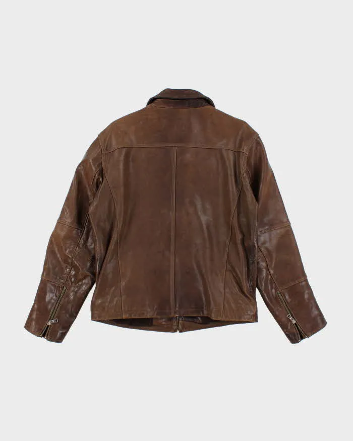 Vintage 90's Danier Heavyweight Leather Zip Up Jacket - M sold by Rokit product image thumbnail 2