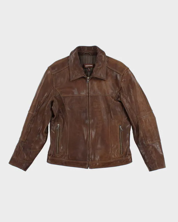 Vintage 90's Danier Heavyweight Leather Zip Up Jacket - M sold by Rokit