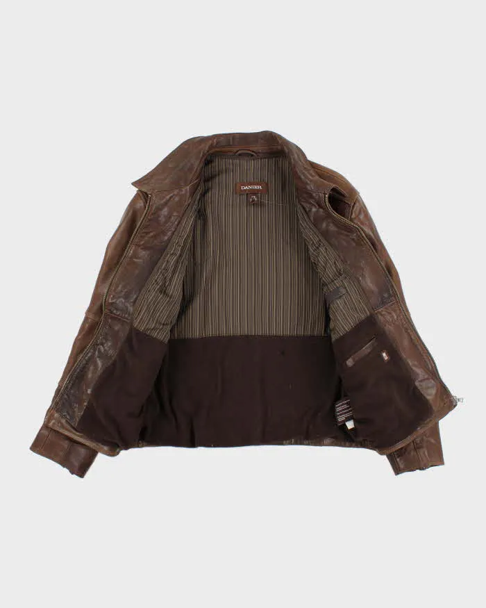 Vintage 90's Danier Heavyweight Leather Zip Up Jacket - M sold by Rokit product image thumbnail 5
