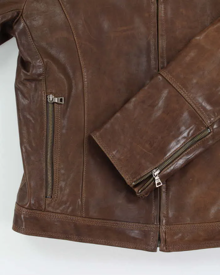 Vintage 90's Danier Heavyweight Leather Zip Up Jacket - M sold by Rokit product image thumbnail 4