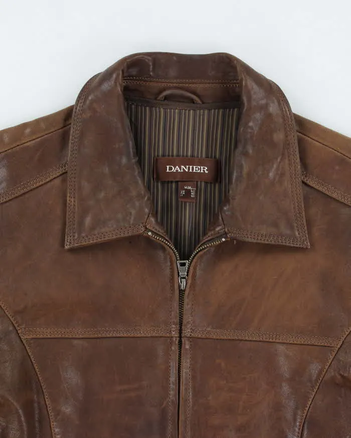 Vintage 90's Danier Heavyweight Leather Zip Up Jacket - M sold by Rokit product image thumbnail 3