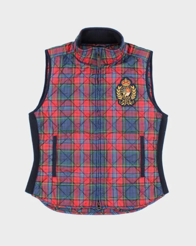 Vintage Women's Ralph Lauren Tartan Insulated Puffer Gilet - L sold by Rokit