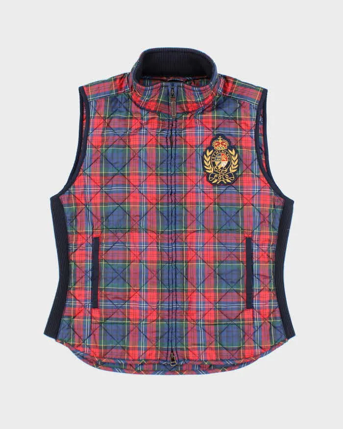 Vintage Women's Ralph Lauren Tartan Insulated Puffer Gilet - L sold by Rokit