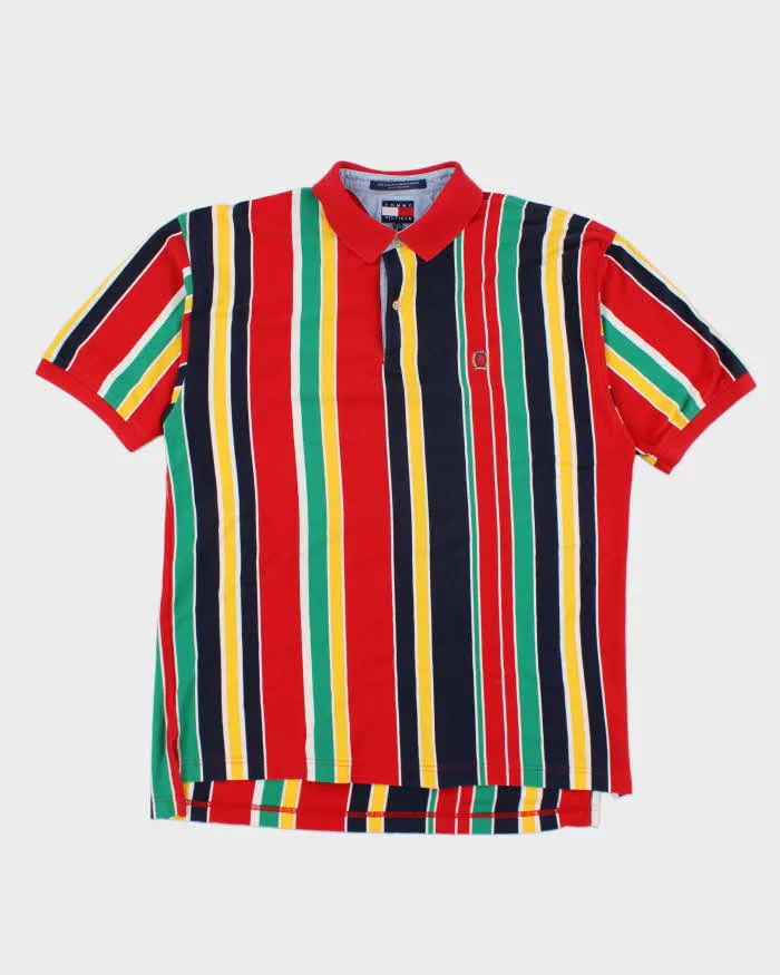 Vintage 90s Tommy Hilfiger Stripe Polo Shirt - L sold by Rokit