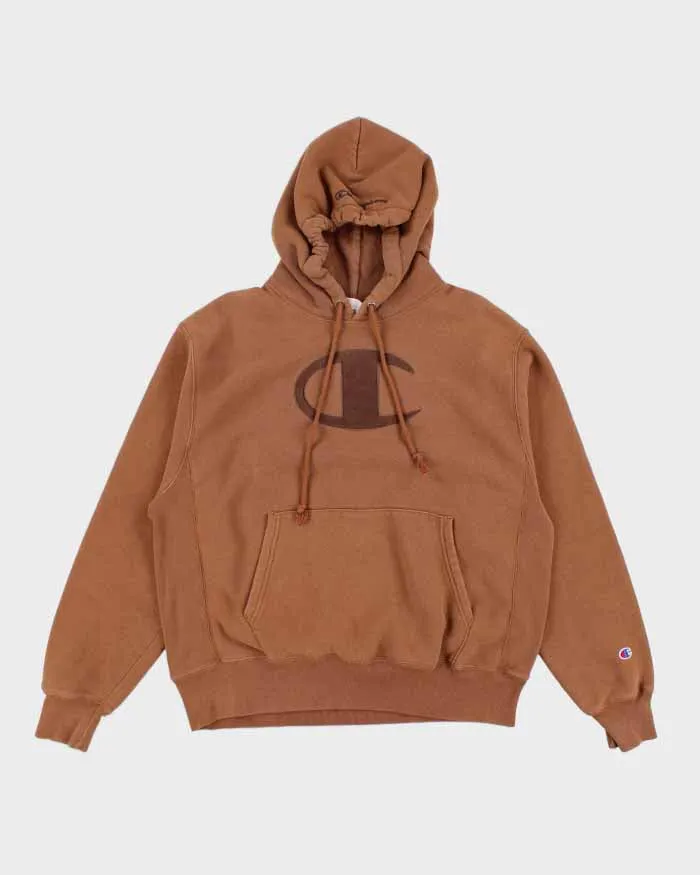 Champion Brown Reverse Weave Hoodie - L sold by Rokit
