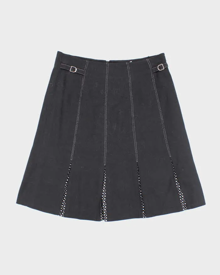 Y2k 00s Vex Pleated Black Skirt - S sold by Rokit