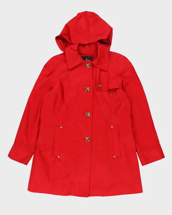 Vintage London Fog Hooded Red Short Coat - L sold by Rokit