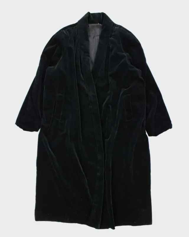 Vintage 80s Black Velvet Coat - L sold by Rokit