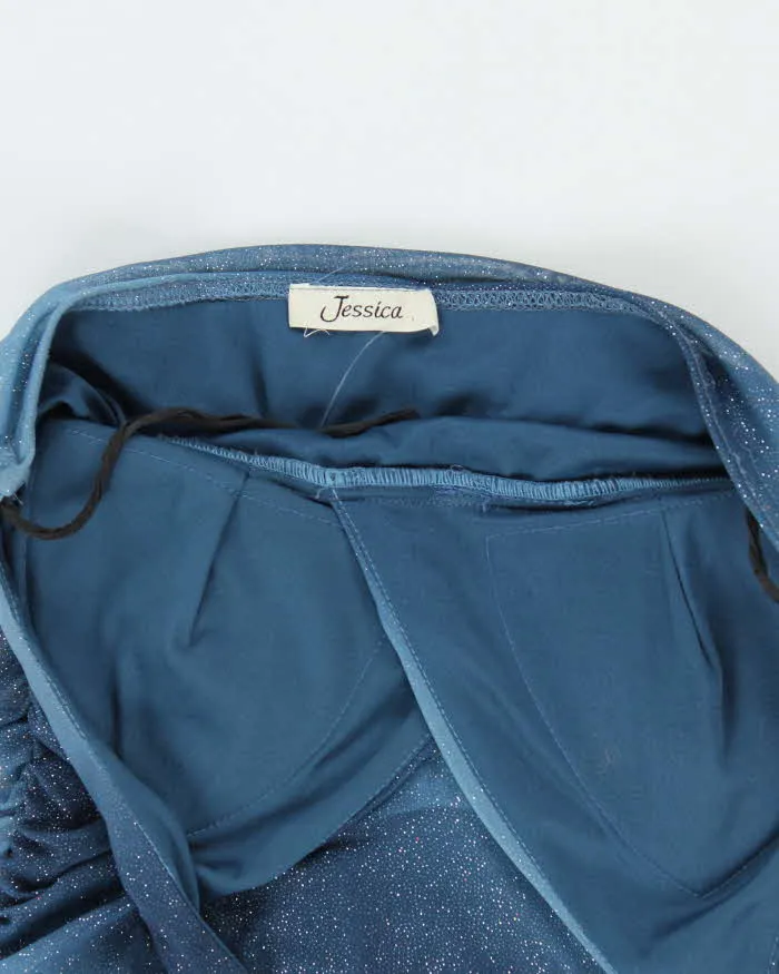 Vintage 90s Jessica Blue Sparkly Halter Neck Dress - S sold by Rokit product image thumbnail 4