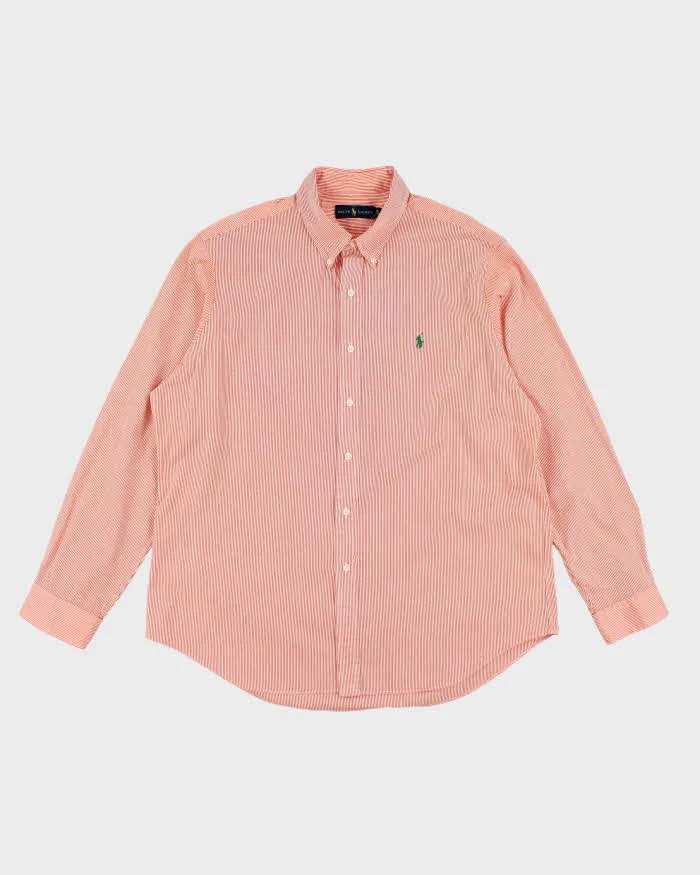 Tommy Hilfiger Pin Stripe Orange Shirt - XL sold by Rokit