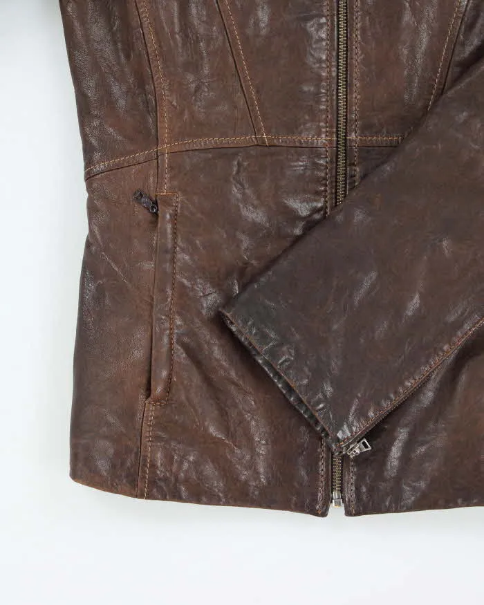 Vintage Danier Brown Leather Jacket - XS sold by Rokit product image thumbnail 4