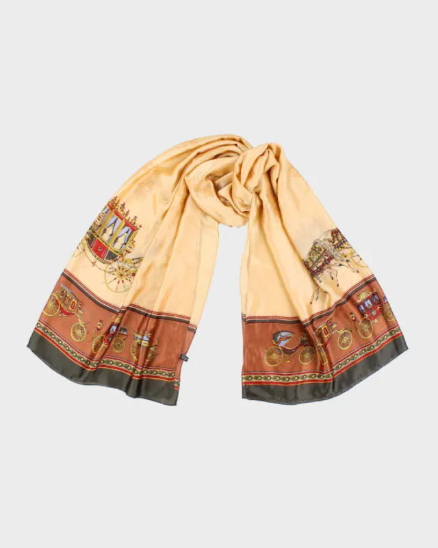 Vintage Brown Silk Shawl Scarf sold by Rokit