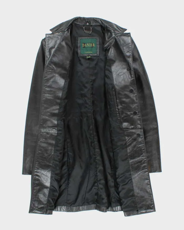 Vintage 90's Women's Danier Double Breasted Leather Trench Jacket - S sold by Rokit product image thumbnail 5