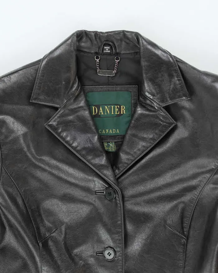 Vintage 90's Women's Danier Double Breasted Leather Trench Jacket - S sold by Rokit product image thumbnail 3